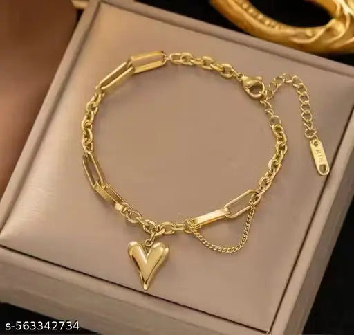 Anti tarnish Heart Shape Stainless Steel Bracelet Cearo ornato jewellery