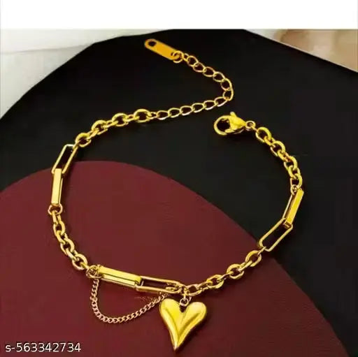 Anti tarnish Heart Shape Stainless Steel Bracelet Cearo ornato jewellery