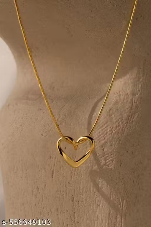 Anti Tarnish Heart Necklace for Women | Waterproof Gold Pendant Cearo ornato jewellery