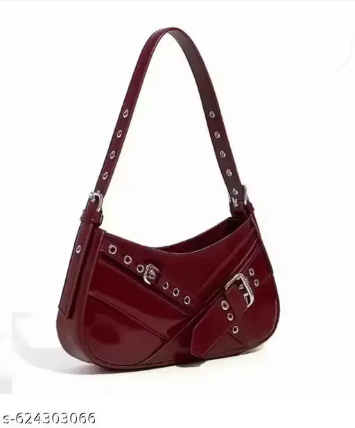Shoulder/sling bags for women in cherry red colour ENAYAFASHION